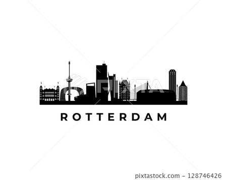 Vector Rotterdam skyline.  128746426