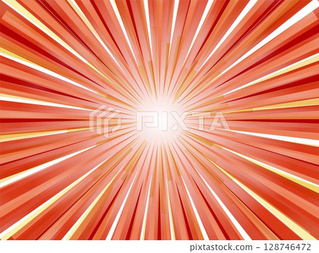 Powerful sunburst background with red and orange radiating rays 128746472