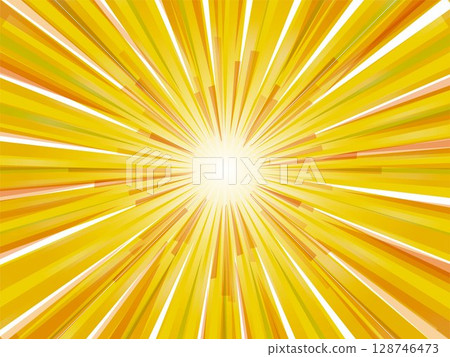帶有鮮豔黃色輻射光線的旭日背景插圖 帶有鮮豔黃色輻射光線的旭日背景插圖 128746473