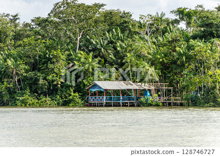 River boat tour on the Guama River at Belem do Para, a city on the north area of Brazil. River boat tour on the Guama River at Belem do Para, a city on the north area of Brazil. 128746727