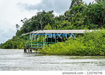 River boat tour on the Guama River at Belem do Para, a city on the north area of Brazil. 128746746