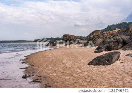 The beach of Ponta de Pedras, on the banks of the Tapajos River in Alter do Chao, state of Para in Brazil The beach of Ponta de Pedras, on the banks of the Tapajos River in Alter do Chao, state of Para in Brazil 128746771