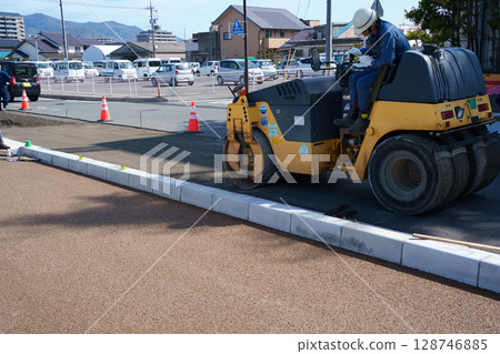 Road paving construction site Road paving construction site 128746885