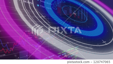 Image of clock over science data processing Image of clock over science data processing 128747065