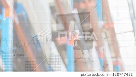 Image of data processing over warehouse Image of data processing over warehouse 128747451