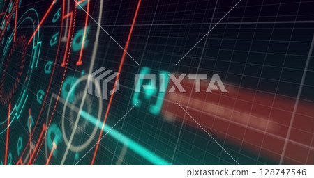 Image of data processing over black background 128747546