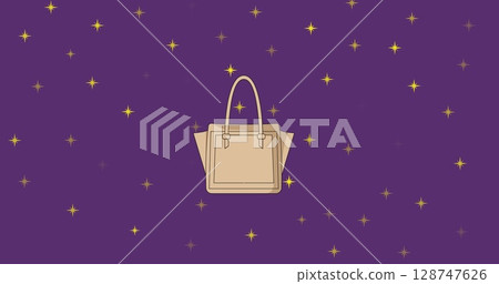 Image of handbag icon over purple background Image of handbag icon over purple background 128747626