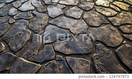 Irregular Stone Path Texture 128747973