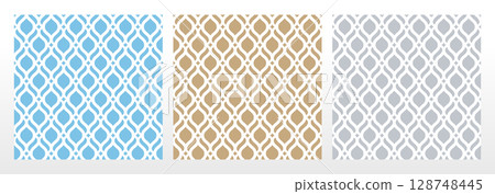 Set of abstract geometric patterns. Seamless vector backgrounds. Colored ornaments Graphic modern patterns Simple lattice graphic design 128748445