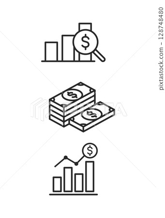 Money and statistics line icons_stock illustration 128748480