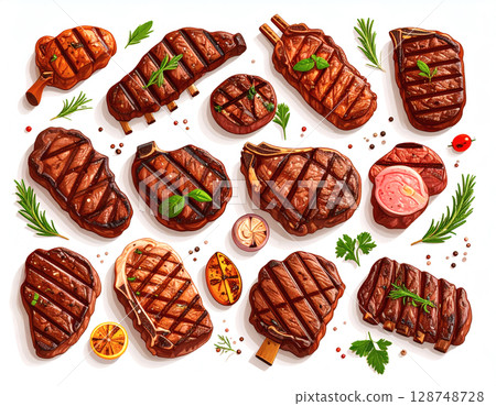 Various steaks 128748728