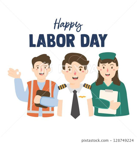 happy international labor day with Group illustration happy international labor day with Group illustration 128749224