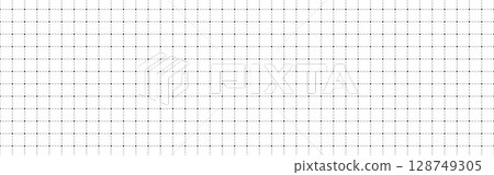 White grid with dotted lines and center points. Technical drawing, education or design template. Tech pattern with dots. Simple graph texture. Clean repeating layout. Vector illustration 128749305
