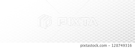 White geometric background with subtle cubes. Light 3d pattern. Clean and minimal modern design. Web or poster template. Wide abstract isometric texture. Vector illustration White geometric background with subtle cubes. Light 3d pattern. Clean and minimal modern design. Web or poster template. Wide abstract isometric texture. Vector illustration 128749316