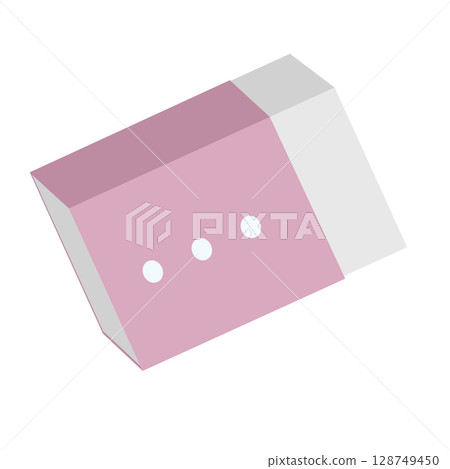 橡皮擦平面插圖|用於文具、學習和辦公材料 128749450