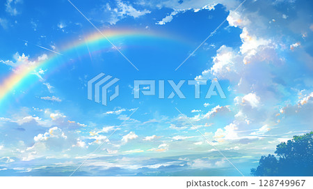雲層之上的彩虹 雲層之上的彩虹 128749967