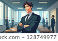 Working man, salaryman statue, anime style 128749977