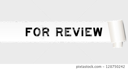 Ripped gray paper background that have word for review under torn part Ripped gray paper background that have word for review under torn part 128750242