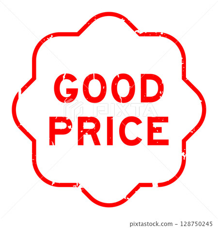 Grunge red good price word rubber seal stamp on white background 128750245