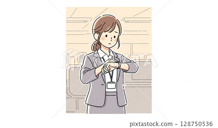 關心時間的女性 128750536