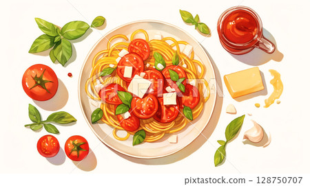 美味的番茄義大利麵 美味的番茄義大利麵 128750707