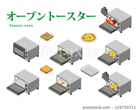 烤麵包機插圖集 128750713