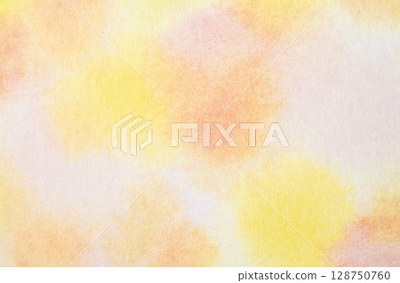Soft yellow watercolor Japanese paper background texture 128750760