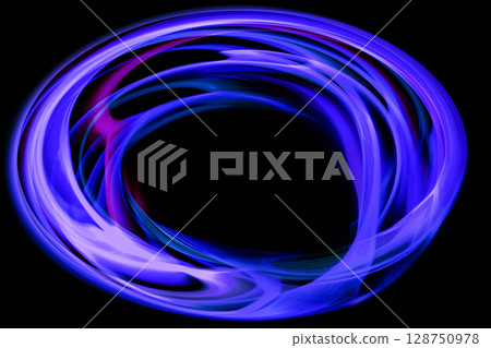 黑色背景上藍紫色的光圈 黑色背景上藍紫色的光圈 128750978
