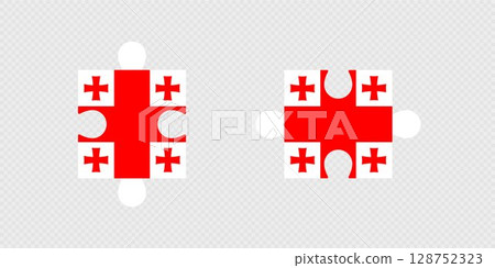 Puzzle Pieces with Georgia Flag. 128752323