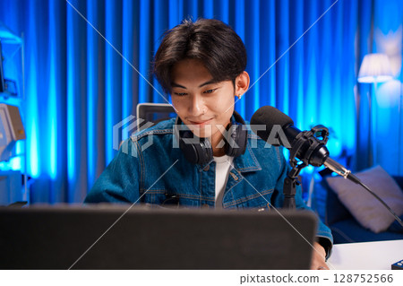 Young Man Hosts Talk Show 128752566