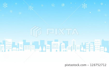 AI image: Snow-covered winter cityscape 128752712