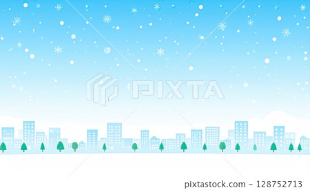 AI image: Snow-covered winter cityscape 128752713