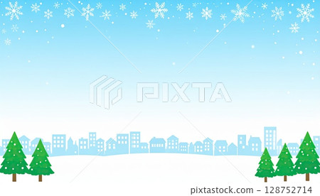 AI image: Snow-covered winter cityscape 128752714