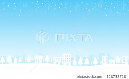 AI image: Snow-covered winter cityscape 128752718