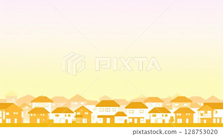 AI 圖像：黃昏時分的住宅區插圖 128753020