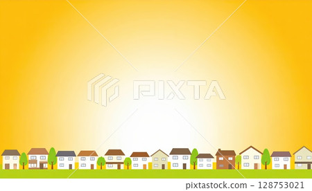 AI 圖像：黃昏時分的住宅區插圖 128753021