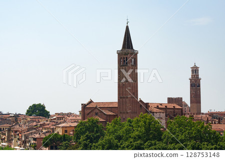 Medieval Towers and Rooftops in Historic Verona, Italy. Medieval Towers and Rooftops in Historic Verona, Italy. 128753148