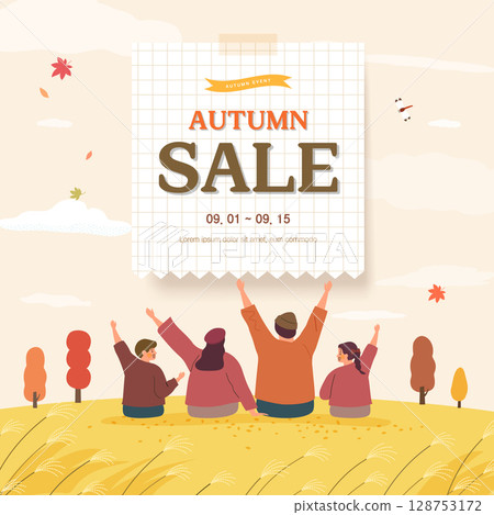 autumn sentimental shopping illustration. 128753172