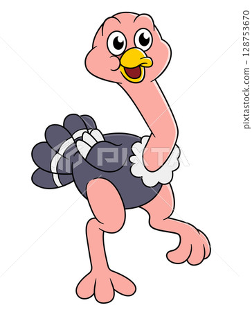 cartoon ostrich running of illustration 128753670