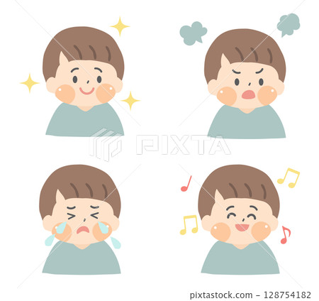 A set of facial expressions for little boys 128754182