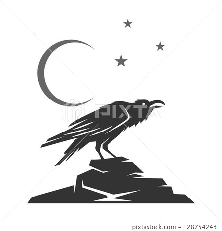 Crow logo icon design 128754243