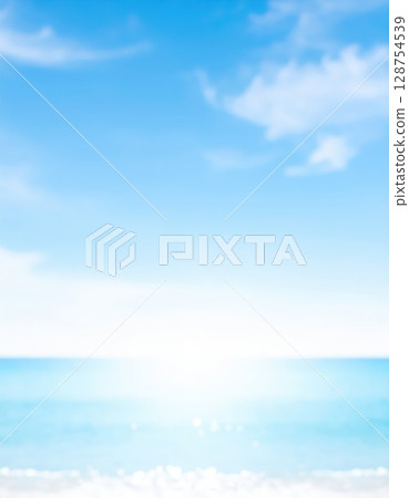 AI Image: A refreshing material with a blurred deep blue sea and sky 128754539