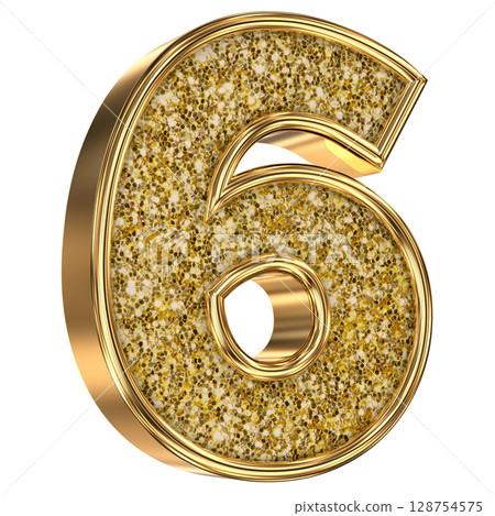 golden metal figure with diamonds 128754575