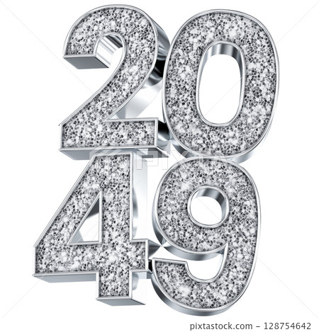 silver number 2049 3d render silver number 2049 3d render 128754642