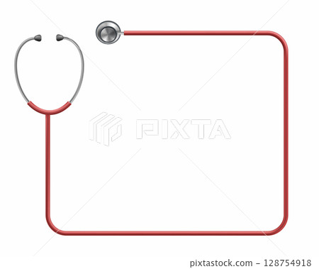 Medical stethoscope or phonendoscope as a frame Medical stethoscope or phonendoscope as a frame 128754918