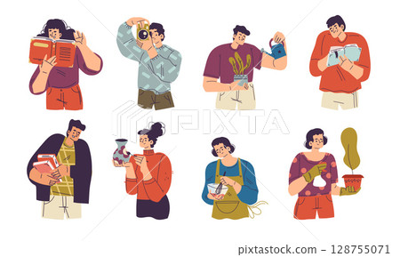 A Variety of Diverse People Enthusiastically Engaging in Numerous Activities and Hobbies 128755071