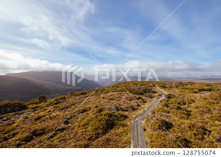 Barn Bluff Morning View in Tasmania Australia Barn Bluff Morning View in Tasmania Australia 128755074