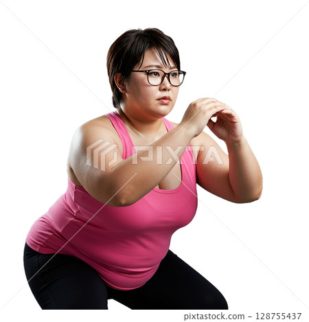 A woman doing muscle training 128755437