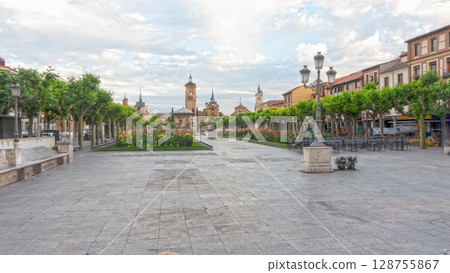 Main square in Alcala de Henares without people Main square in Alcala de Henares without people 128755867