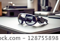 Augmented or Virtual Reality Glasses on the Desktop 128755898